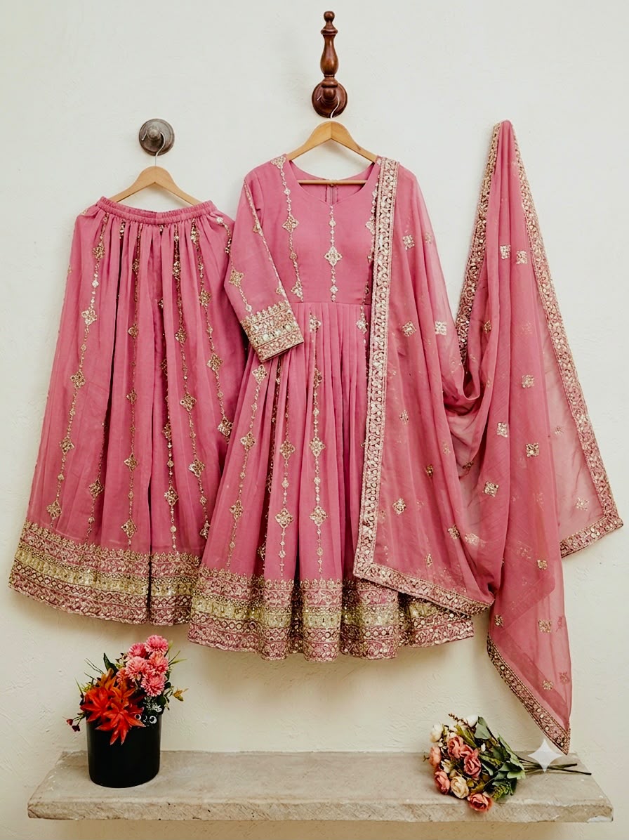Elegant Heavy Embroidered Sequence Work Set