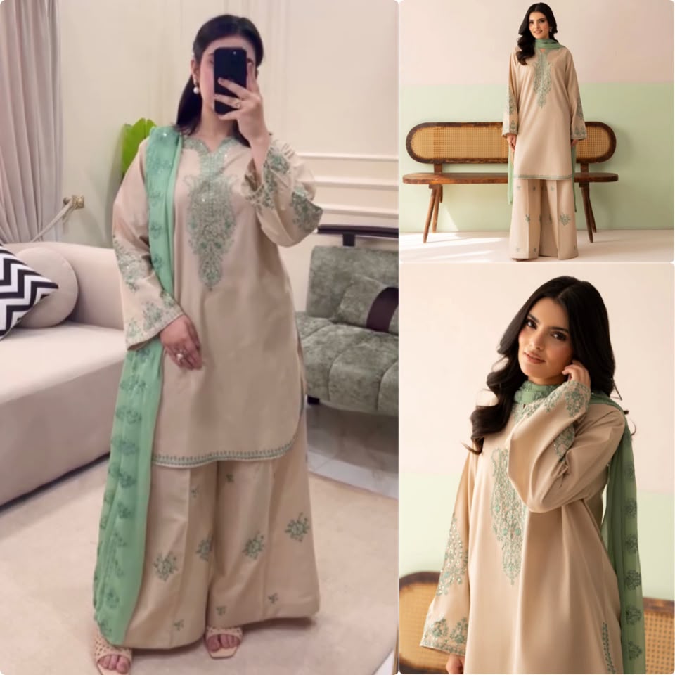 New 🦋 Đěsigner Party Wear Look Heavy Pur Roman Silk Top Plazzo & Dupatta Set