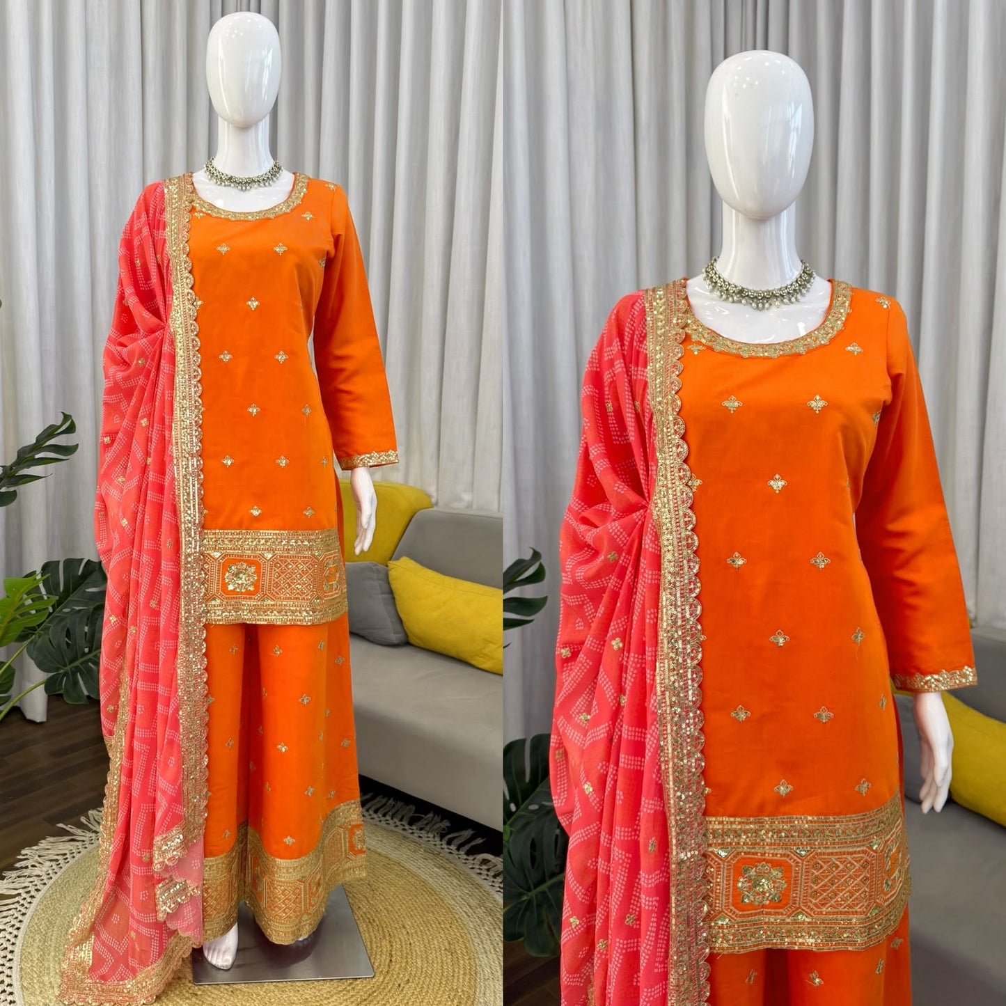 Designer Palzoo Set – Elegant Ethnic Wear ✨ 🎀 Crafted in Classy Tones with Premium Fabric & Detailing