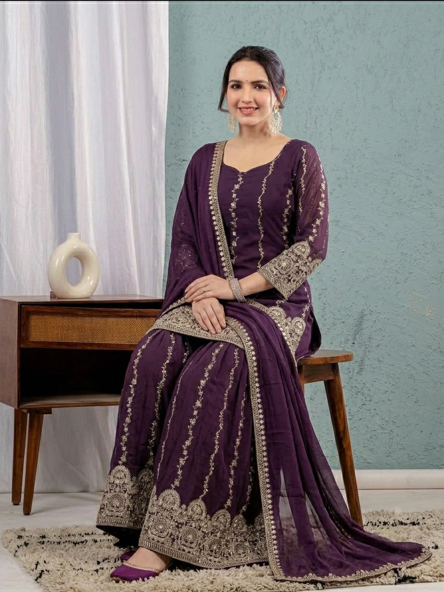 New Designer Party Wear Look Top , Sharara Plazzo  and Dupatta