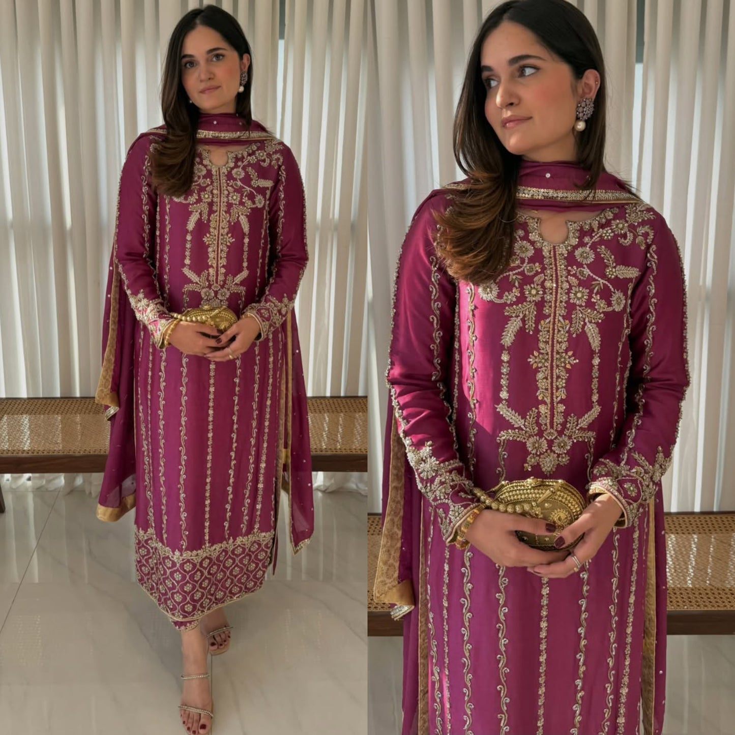 DESIRABLE FANCY LONG SUITS EMBROIDERY WORK TOP AND PENT WITH DUPATTA