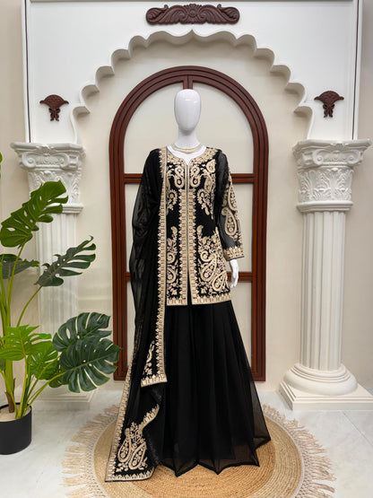 Designer Palzoo Set – Elegant Ethnic Wear ✨ 🎀 Crafted in Classy Tones with Premium Fabric & Detailing