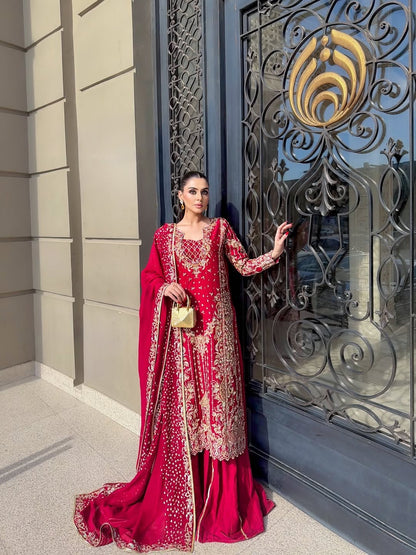 ENHANCE THE BEAUTY OF YOUR WARDROBE WITH THIS NEWLY LAUNCHED _ LONG KURTI WITH PLAZZO-AND DUPATTA