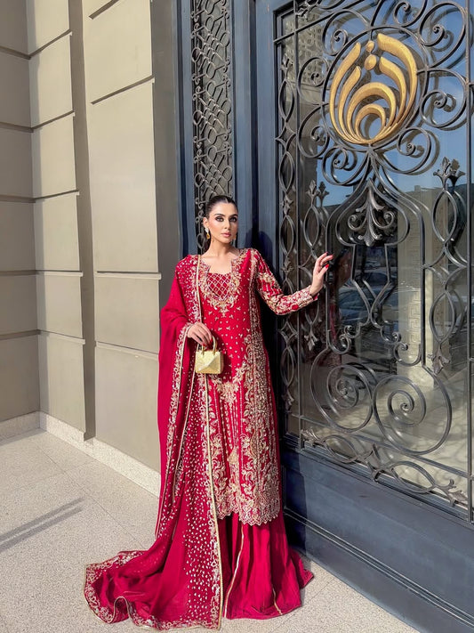 ENHANCE THE BEAUTY OF YOUR WARDROBE WITH THIS NEWLY LAUNCHED _ LONG KURTI WITH PLAZZO-AND DUPATTA