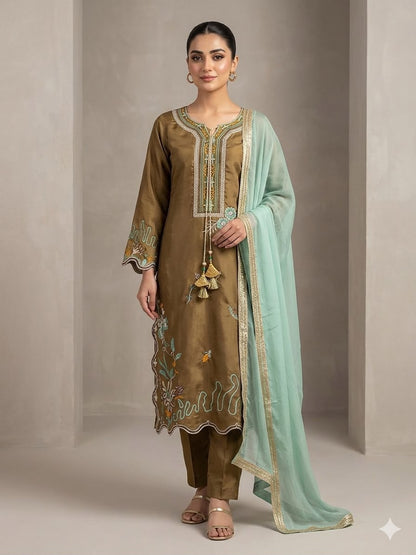 THIS WEDDING SEASON WEAR OUR BEAUTIFUL EMBROIDERED TOP, PANT WITH DUPATTA
