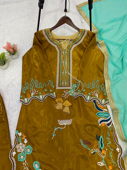 THIS WEDDING SEASON WEAR OUR BEAUTIFUL EMBROIDERED TOP, PANT WITH DUPATTA