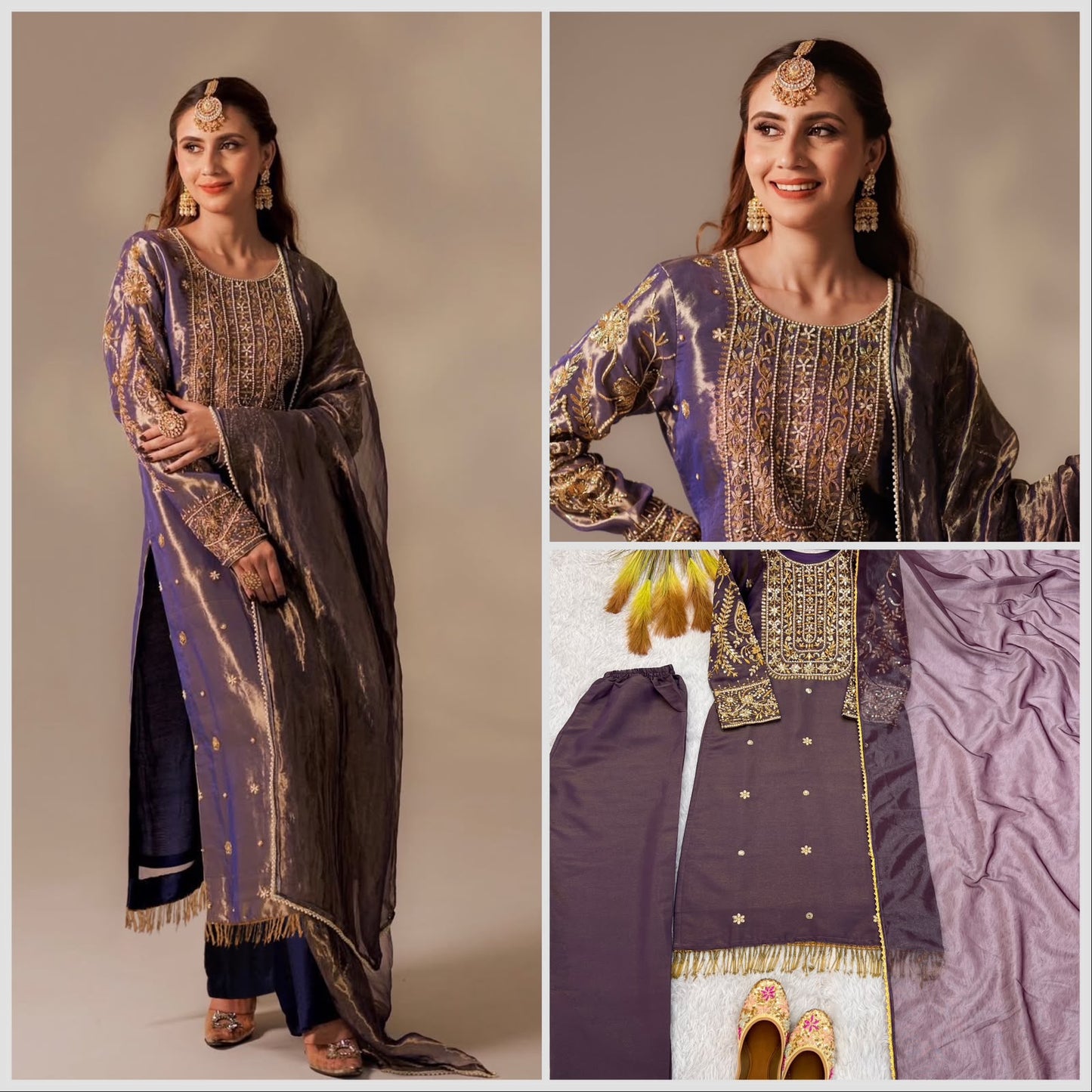 NEW READY TO WEAR DESIGN HEAVY EMBROIDERY AND SEQUENCE WORK TOP - WITH PENT WITH  DUPATTA