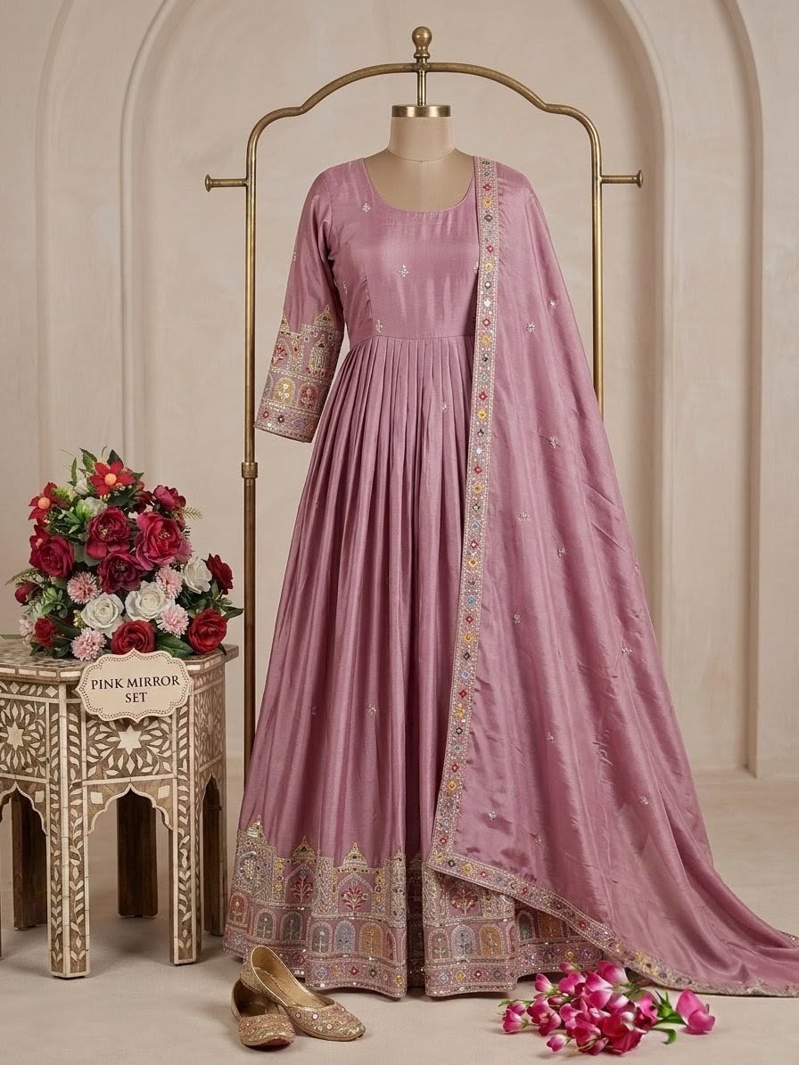 Launching New Design     Trending Cinon    Silk*Gwon&Pent&dupatta