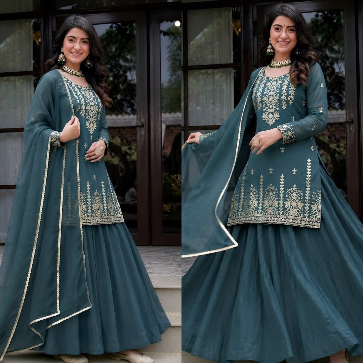 Designer Party Wear Look Top , Lehenga  and Dupatta