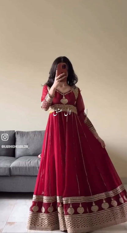 Đěsigner Party Wear Look Heavy Fox Georgette Gwon Pent & Dupatta Set