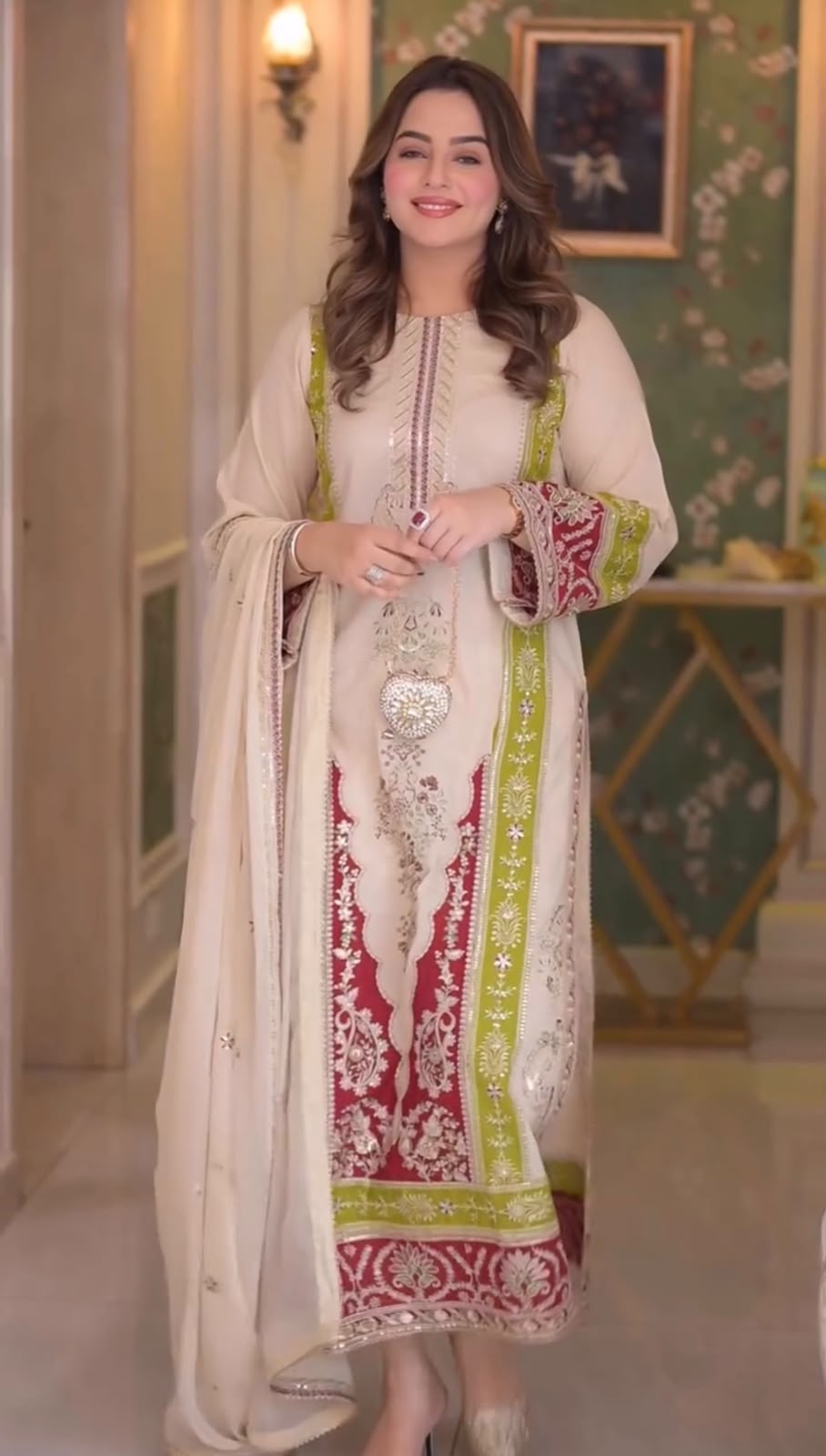 Đěsigner Party Wear Look Pur Roman Silk Top & Bottom With Dupatta set