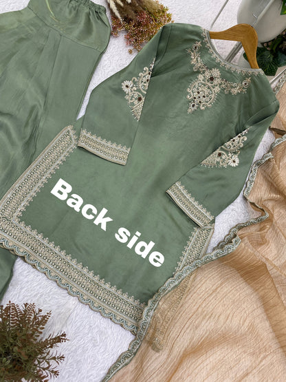 THIS SEASON, TRY OUR DESIGNER CORDING WITH SEQUENCE EMBROIDERED WORKED TOP SALWAAR WITH DUPATTA