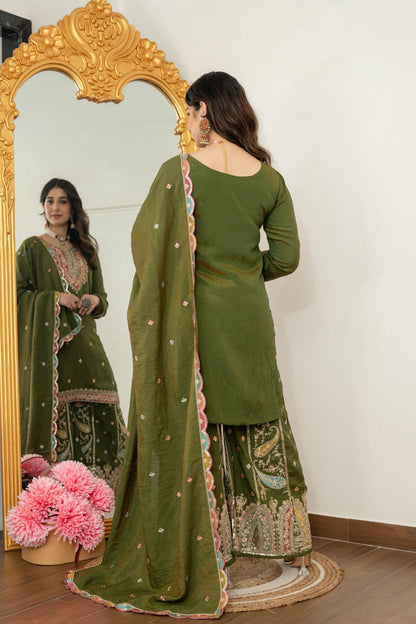 Party wears Sharara Suit & Dupatta Set
