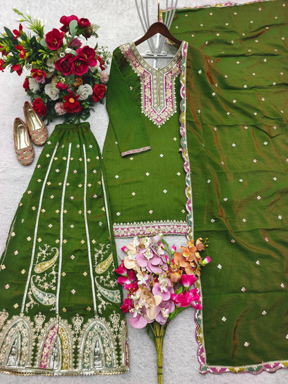 Party wears Sharara Suit & Dupatta Set