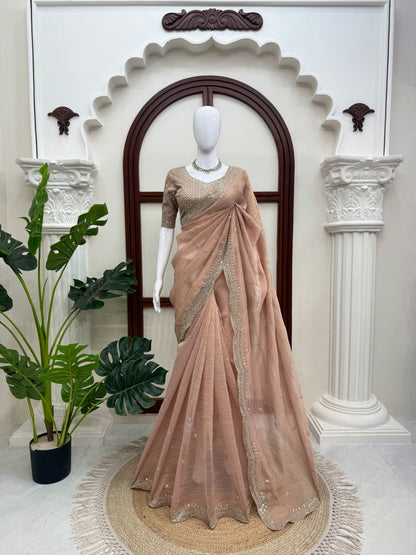 Designer Saree – Elegance Redefined ✨ Fall in love with this stunning saree in an eye-catching shade, crafted with finesse and rich detailing. A perfect blend of grace and glam!