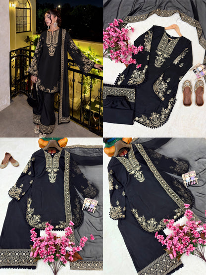 ENHANCE THE BEAUTY OF YOUR WARDROBE WITH THIS NEWLY LAUNCHED KURTI , PLAZZO & DUPATTA SET