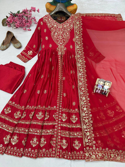 ENHANCE THE BEAUTY OF YOUR WARDROBE WITH THIS NEWLY LAUNCHED DESIGNER ANARKALI GOWN WITH ELEGANT DUPATTA