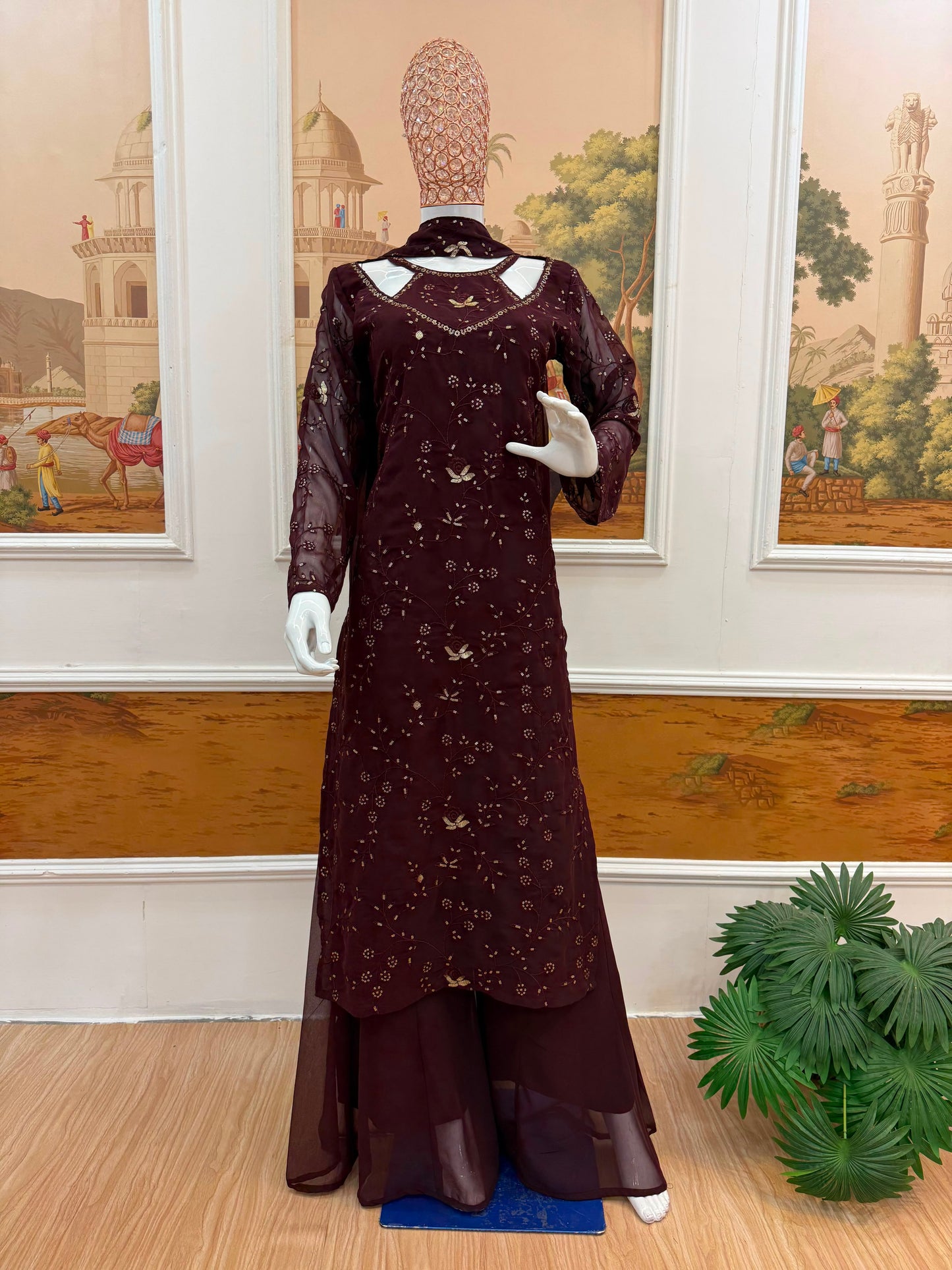 WE ARE LAUNCHING NEW SUPERHIT TRENDING FESTIVE COLLECTION KURTI, PENT & DUPATTA SET WITH EMBROIDERY WORK ON FAUX GEORGETTE FABRIC