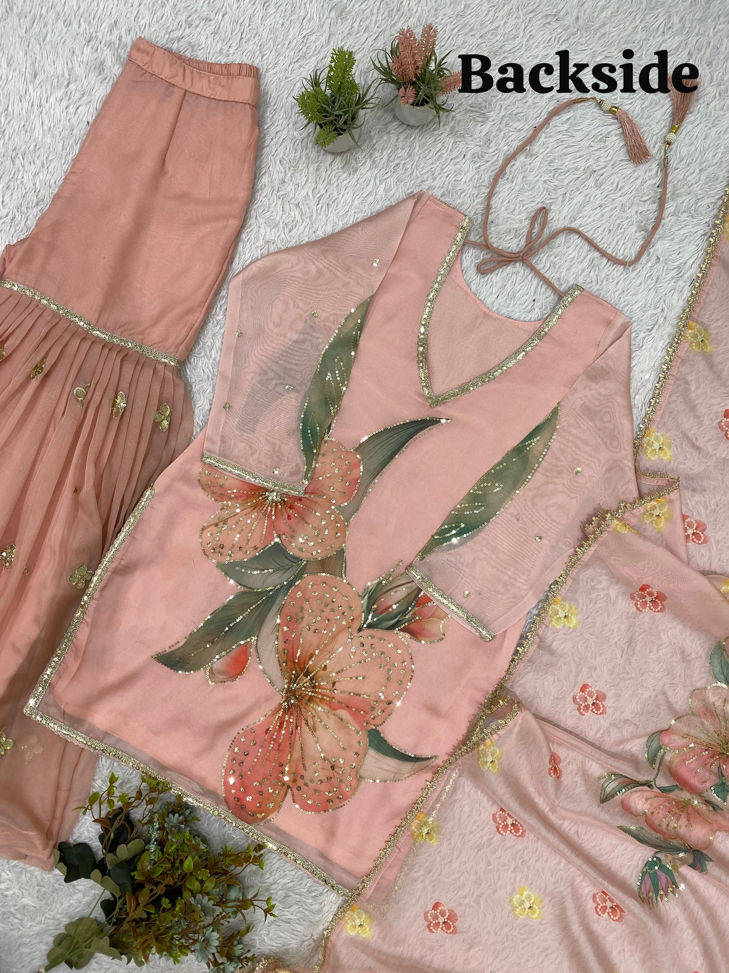 WEDDING SEASON WEAR OUR BEAUTIFUL SEQUENCE EMBROIDERED WORKED TOP , SARARA WITH DUPATTA