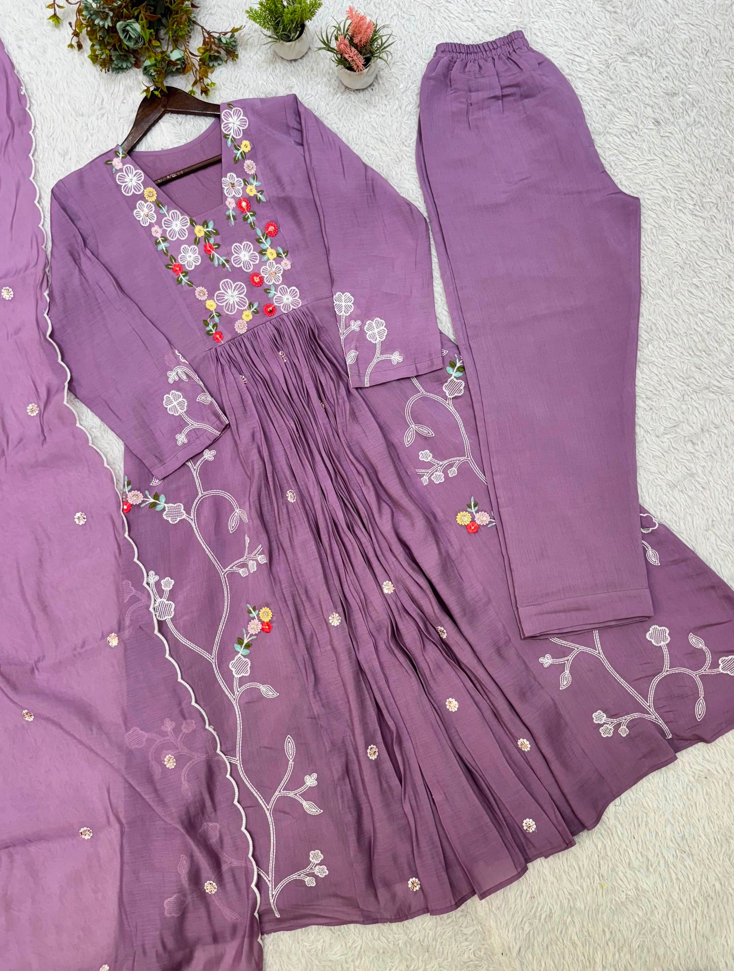 THIS FESTIVAL SEASON WEAR OUR BEAUTIFUL SEQUENCE EMBROIDERED WORKED TOP , PANT WITH DUPATTA ✨