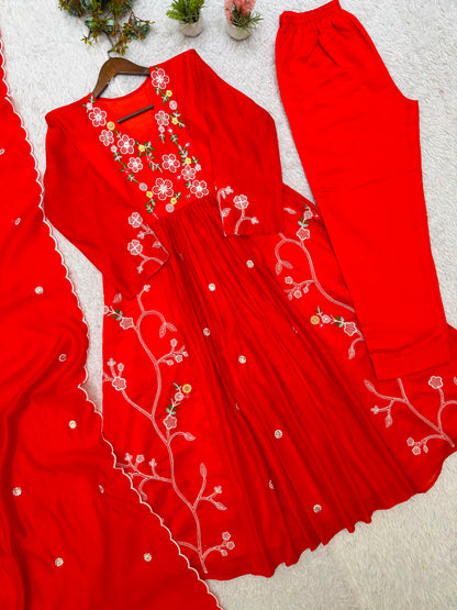 THIS FESTIVAL SEASON WEAR OUR BEAUTIFUL SEQUENCE EMBROIDERED WORKED TOP , PANT WITH DUPATTA ✨
