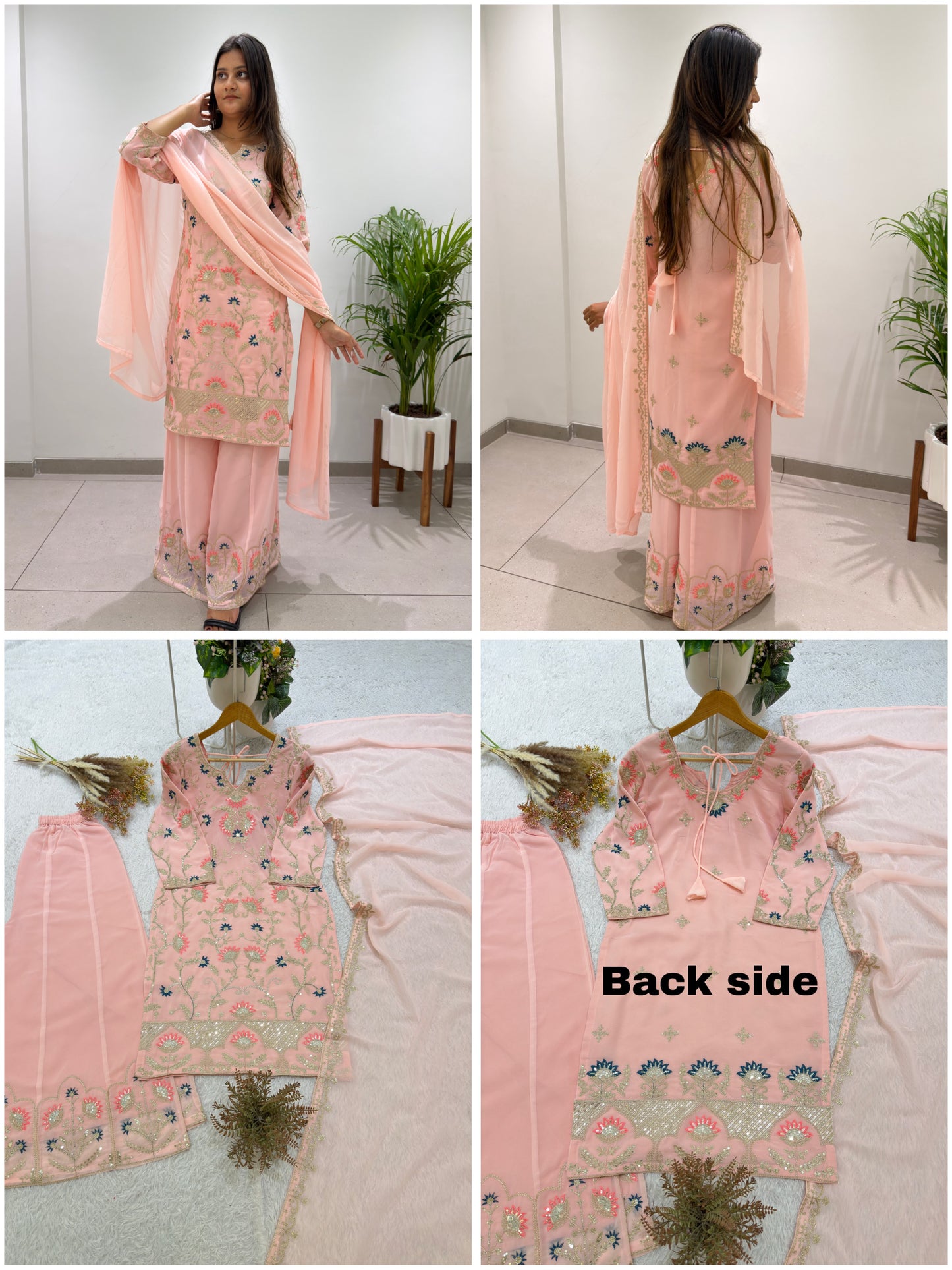 THIS SEASON, TRY OUR DESIGNER CORDING WITH SEQUENCE EMBROIDERED WORKED TOP PLAZZO WITH DUPATTA