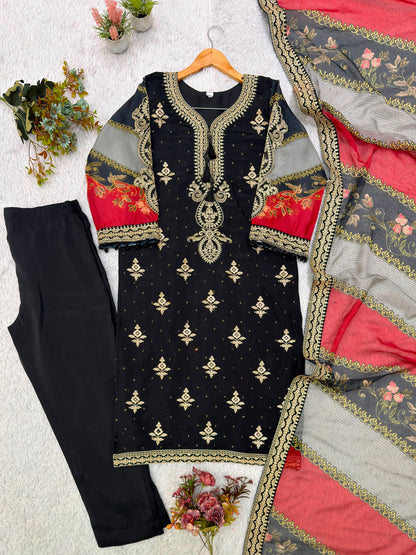 ✨ THIS FESTIVAL SEASON WEAR OUR BEAUTIFUL PAKISTANI SUIT TOP WITH EMBROIDERED WORKED,PANT AND DUPATTA ✨