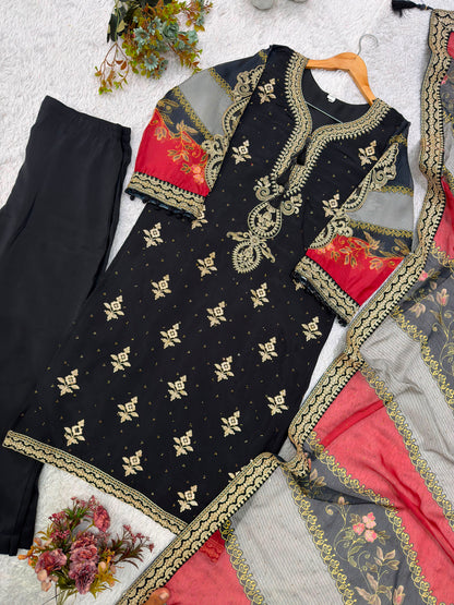 ✨ THIS FESTIVAL SEASON WEAR OUR BEAUTIFUL PAKISTANI SUIT TOP WITH EMBROIDERED WORKED,PANT AND DUPATTA ✨