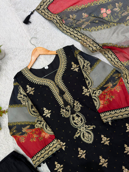 ✨ THIS FESTIVAL SEASON WEAR OUR BEAUTIFUL PAKISTANI SUIT TOP WITH EMBROIDERED WORKED,PANT AND DUPATTA ✨