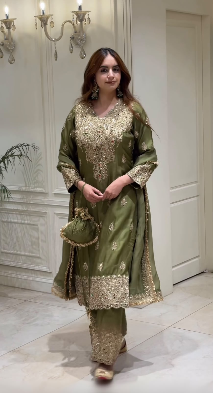 New Designer Collection In Roman simmer silk With Embroidery Work Top-Bottom And Dupatta Set Fully Stitched Ready To Wear