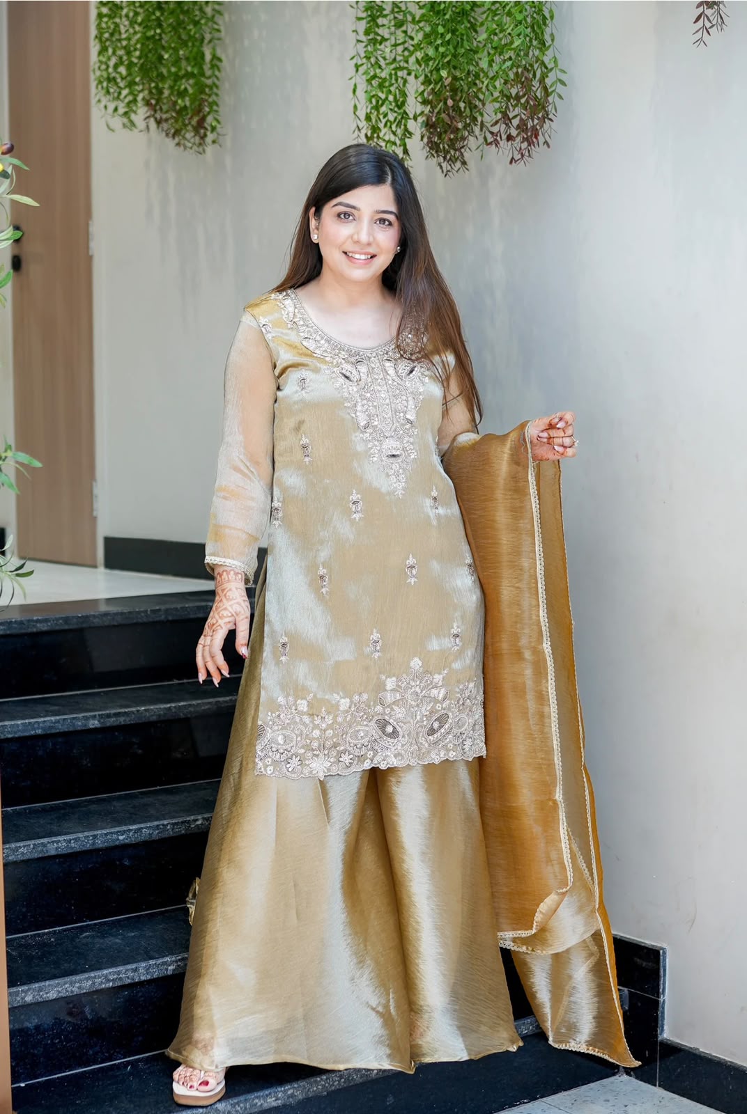 Ready-made Collection With Silky 😍 Silk And Heavy Embroidery Sequence Work Top-Bottom And Dupatta Set Fully Stitched Ready To Wear Collection
