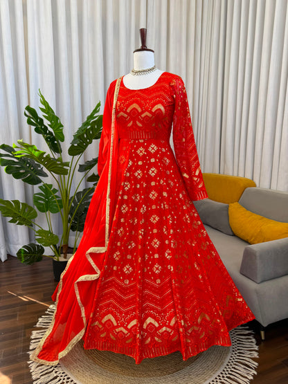Designer Plazoo with Gown Set – Elegant Ethnic Wear ✨ 🎀 Crafted in Classy Tones with Premium Fabric & Detailing