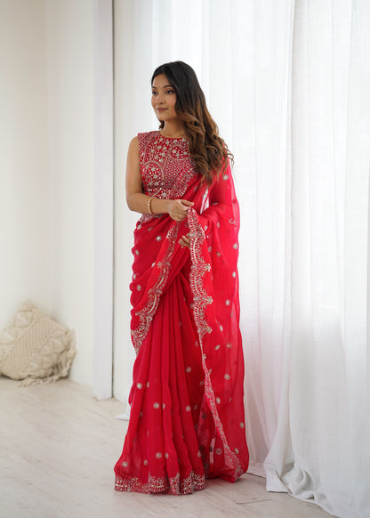 Featuring Our Own Real Modeling – Shine in Every Drape! 📌 Product Code