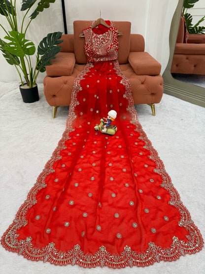 Featuring Our Own Real Modeling – Shine in Every Drape! 📌 Product Code