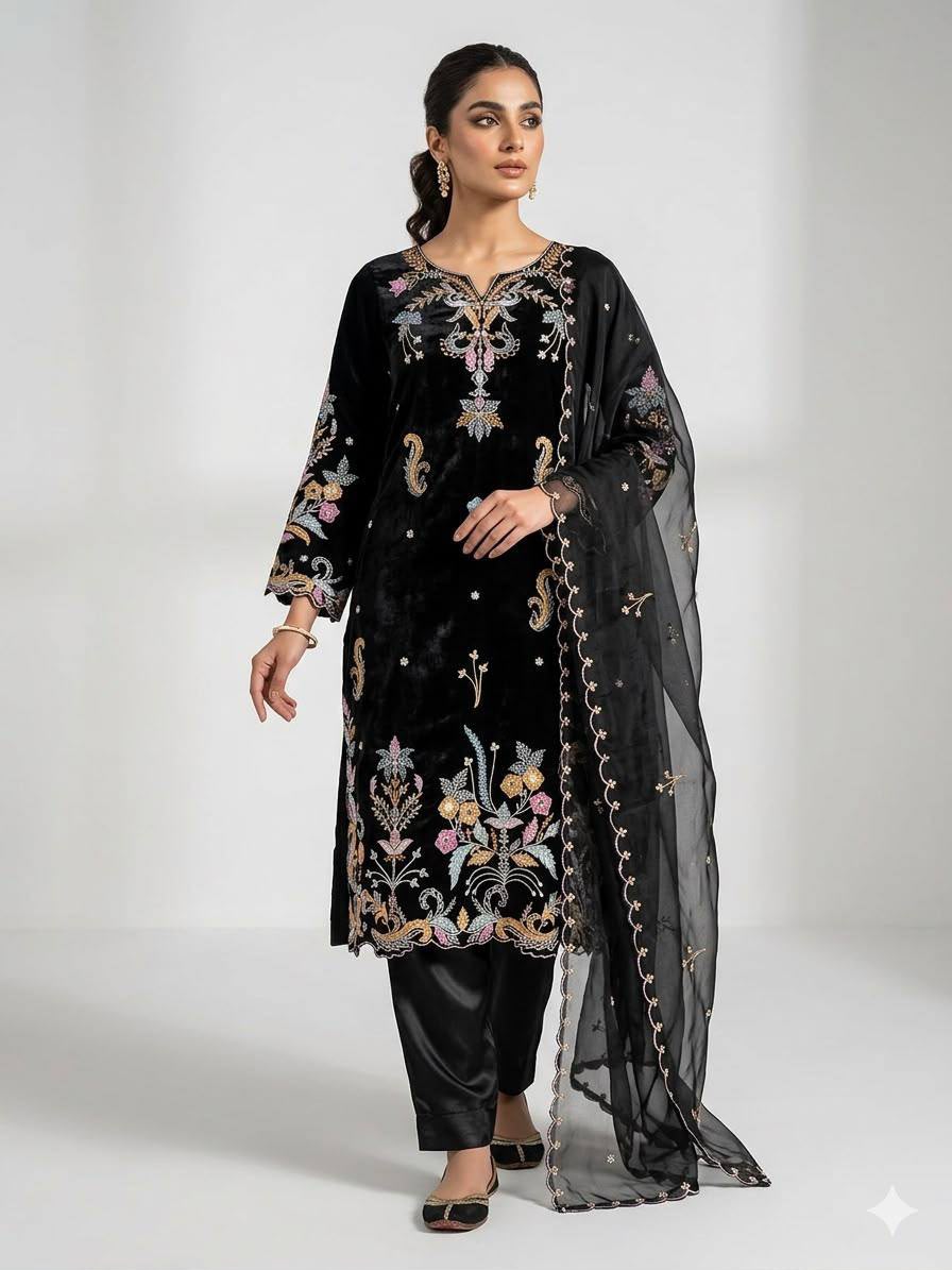 WEDDING SEASON WEAR OUR BEAUTIFUL EMBROIDERED TOP , PANT WITH DUPATTA