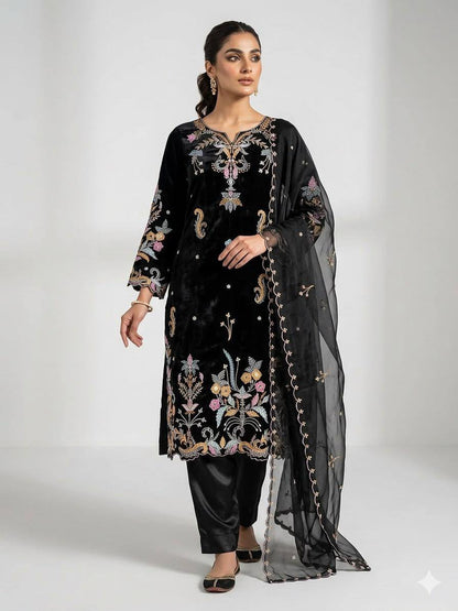 WEDDING SEASON WEAR OUR BEAUTIFUL EMBROIDERED TOP , PANT WITH DUPATTA