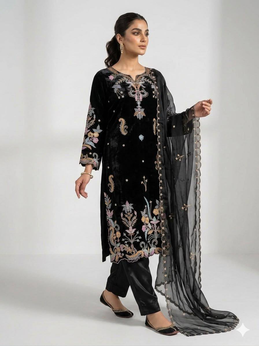 WEDDING SEASON WEAR OUR BEAUTIFUL EMBROIDERED TOP , PANT WITH DUPATTA