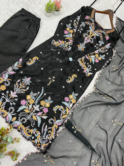 WEDDING SEASON WEAR OUR BEAUTIFUL EMBROIDERED TOP , PANT WITH DUPATTA