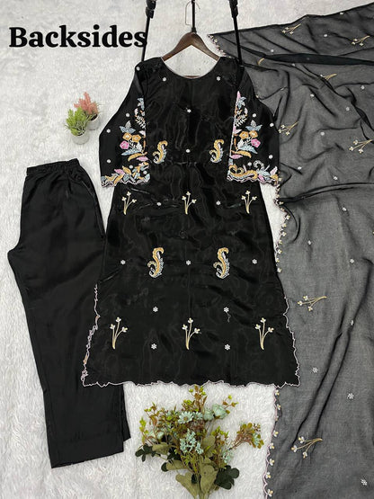 WEDDING SEASON WEAR OUR BEAUTIFUL EMBROIDERED TOP , PANT WITH DUPATTA