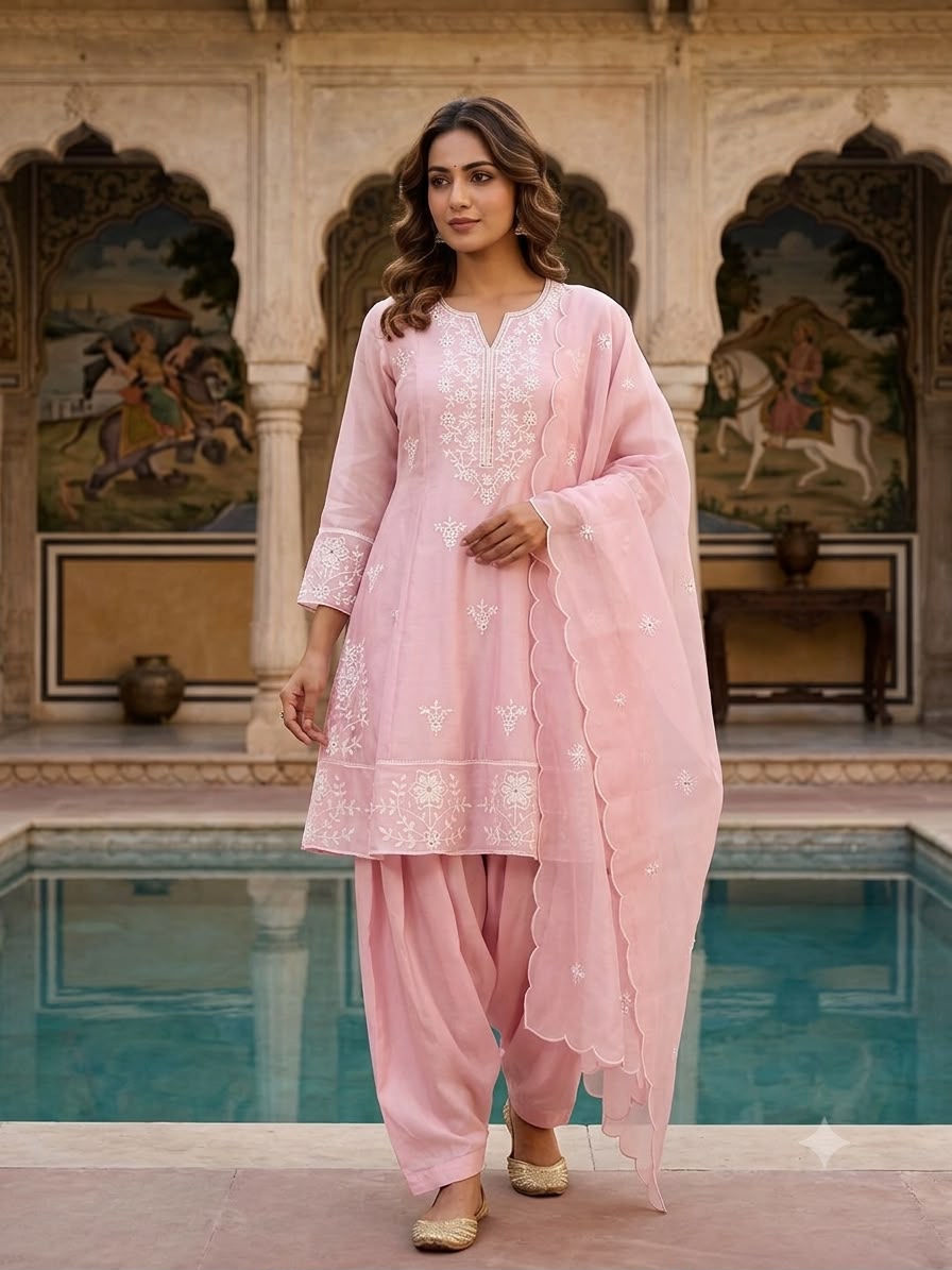 THIS SEASON, TRY OUR DESIGNER SEQUENCE EMBROIDERED WORKED TOP SALWAAR WITH DUPATTA