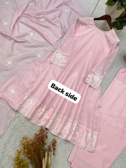 THIS SEASON, TRY OUR DESIGNER SEQUENCE EMBROIDERED WORKED TOP SALWAAR WITH DUPATTA