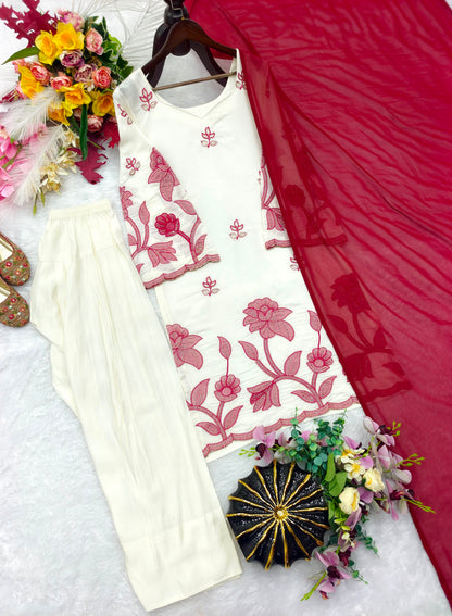 New Design Trending Salb Riyon Cotton *Top&Farshi&dupatta