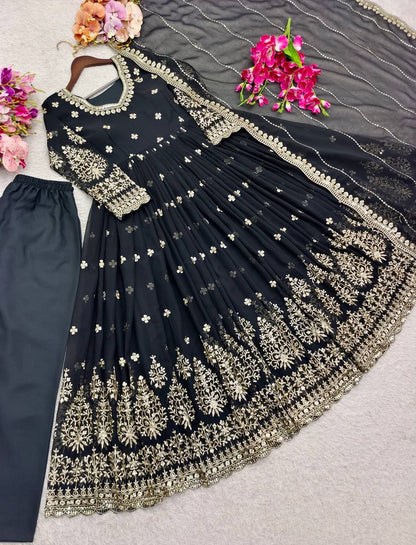 Fox Georgette With Embroidery 5mm Sequences