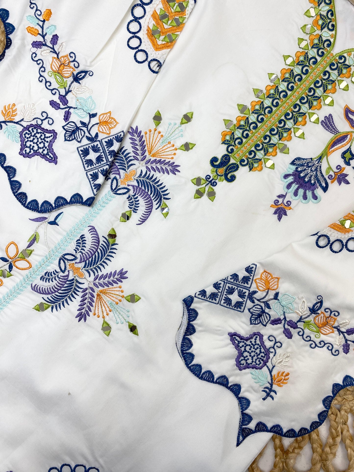 THIS FESTIVAL SEASON WEAR OUR BEAUTIFUL PAKISTANI KURTI WITH REAL MIRROR  EMBROIDERED WORK PANT WITH DUPATTA