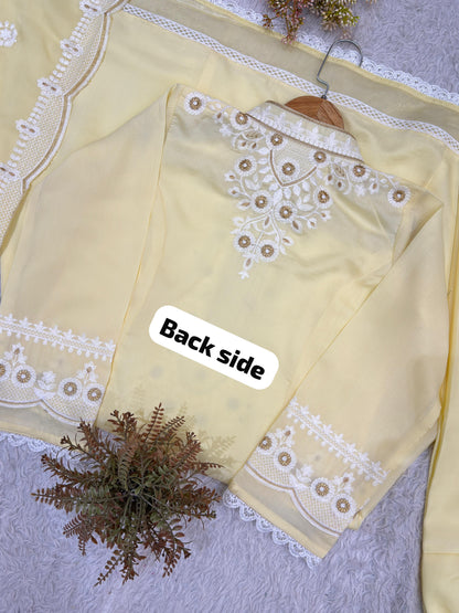 TRY OUR DESIGNER EMBROIDERED WORKED TOP, SALWAAR  WITH DUPATTA