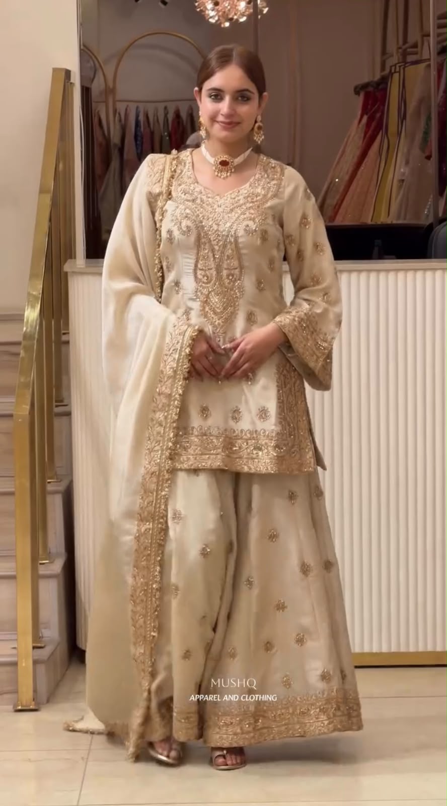 Đěsigner Party Wear Look Pur Chinon Silk Top Plazzo & Dupatta Set👗