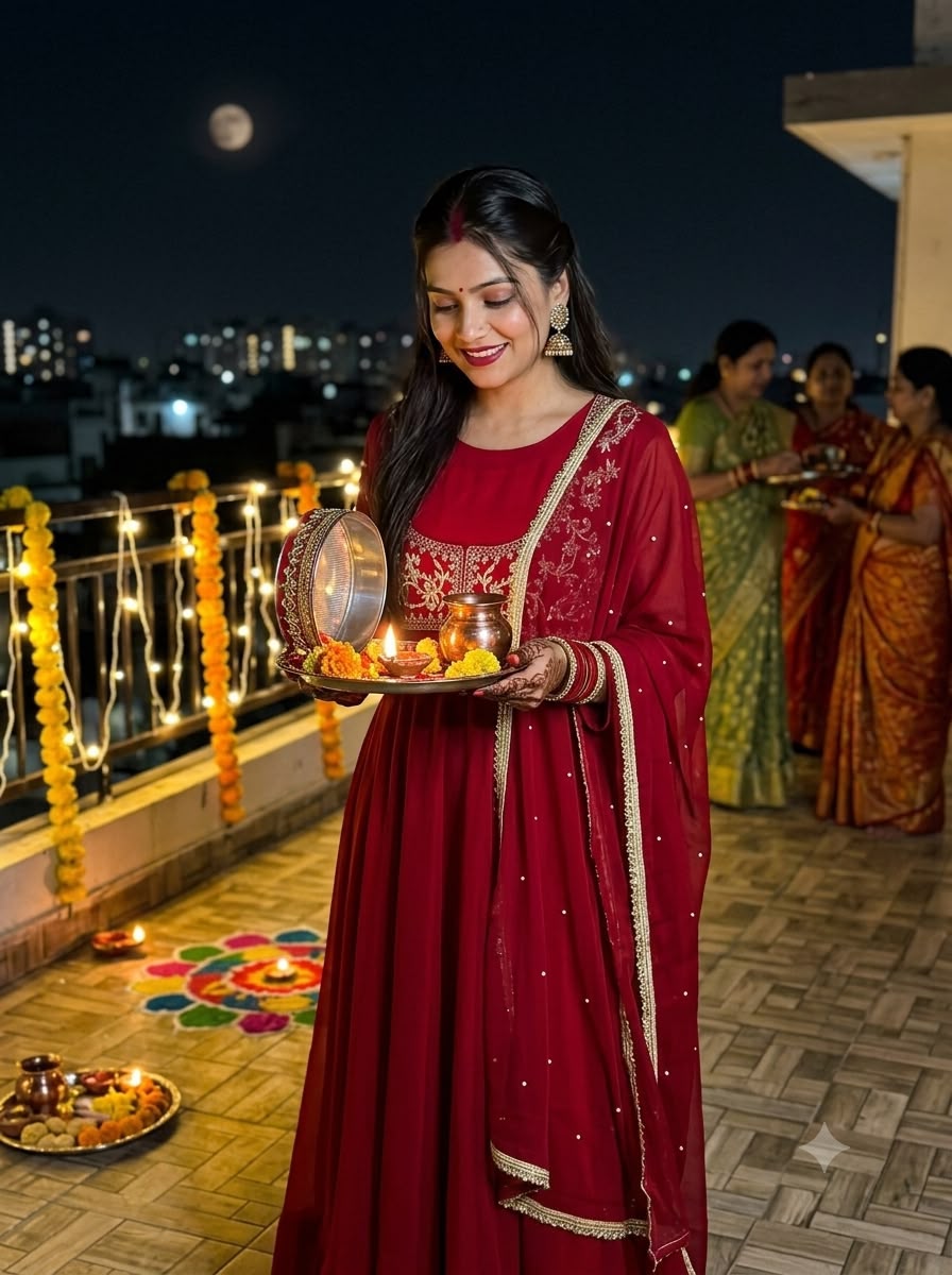 OUR BEAUTIFUL ANARKALI STYLED RED GOWN WITH PANT AND DUPATTA