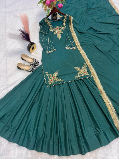 PARTY WEAR TOP AND Lehenga . WITH FANCY DUPPATA AND EMBROIDERY WORK