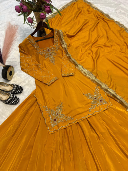 PARTY WEAR TOP AND Lehenga . WITH FANCY DUPPATA AND EMBROIDERY WORK