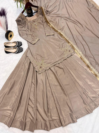 PARTY WEAR TOP AND Lehenga . WITH FANCY DUPPATA AND EMBROIDERY WORK